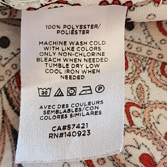 Loft Blouse Womens Large Short Sleeve Paisley Floral - Picture 9 of 10